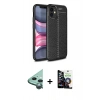 MARSİLYAN™- iPhone 12 Mini Kılıf Doruk Klasik Özel Seri - Şeffaf Temperli Cam Ekran Koruyucu + Raze Metal Kamera Lens - YL