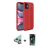 MARSİLYAN™- iPhone 12 Mini Kılıf Doruk Klasik Özel Seri - Siyah 360 Mat Full Body Arka Koruyucu + Raze Metal Kamera Lens - KI