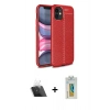 MARSİLYAN™- iPhone 12 Mini Kılıf Doruk Klasik Özel Seri - Siyah Polymer Nano Ekran Koruyucu + Kamera Lens Koruma Cam - SF