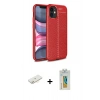 MARSİLYAN™- iPhone 12 Mini Kılıf Doruk Klasik Özel Seri - Siyah Polymer Nano Ekran Koruyucu + Renkli Kamera Lens Koruma Cam - SI