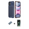 MARSİLYAN™- iPhone 12 Mini Kılıf Eksen Form Prime - Şeffaf 360 Full Body Arka Koruyucu + Shine Kamera Lens Koruma Cam - GI
