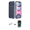 MARSİLYAN™- iPhone 12 Mini Kılıf Eksen Form Prime - Şeffaf 360 Full Body Arka Koruyucu + Renkli Kamera Lens Koruma Cam - YL