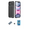 MARSİLYAN™- iPhone 12 Mini Kılıf Eksen Form Prime - Şeffaf Royal Nano Ekran Koruyucu + Shine Kamera Lens Koruma Cam - GS
