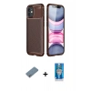 MARSİLYAN™- iPhone 12 Mini Kılıf Eksen Form Prime - Şeffaf Royal Nano Ekran Koruyucu + Shine Kamera Lens Koruma Cam - GS