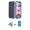 MARSİLYAN™- iPhone 12 Mini Kılıf Eksen Form Prime - Şeffaf Royal Nano Ekran Koruyucu + Raze Metal Kamera Lens - MI