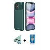 MARSİLYAN™- iPhone 12 Mini Kılıf Eksen Form Prime - Şeffaf Royal Nano Ekran Koruyucu + Raze Metal Kamera Lens - MI