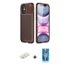 MARSİLYAN™- iPhone 12 Mini Kılıf Eksen Form Prime - Şeffaf Royal Nano Ekran Koruyucu + Renkli Kamera Lens Koruma Cam - SI
