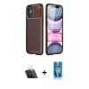 MARSİLYAN™- iPhone 12 Mini Kılıf Eksen Form Prime - Şeffaf Royal Nano Ekran Koruyucu + Şeffaf Kamera Lens Koruma Cam
