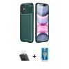 MARSİLYAN™- iPhone 12 Mini Kılıf Eksen Form Prime - Şeffaf Royal Nano Ekran Koruyucu + Şeffaf Kamera Lens Koruma Cam