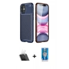 MARSİLYAN™- iPhone 12 Mini Kılıf Eksen Form Prime - Şeffaf Royal Nano Ekran Koruyucu + Şeffaf Kamera Lens Koruma Cam