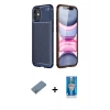 MARSİLYAN™- iPhone 12 Mini Kılıf Eksen Form Prime - Şeffaf Royal Nano Ekran Koruyucu + Shine Kamera Lens Koruma Cam - GS