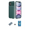 MARSİLYAN™- iPhone 12 Mini Kılıf Eksen Form Prime - Şeffaf Royal Nano Ekran Koruyucu + Shine Kamera Lens Koruma Cam - SABE