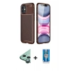 MARSİLYAN™- iPhone 12 Mini Kılıf Eksen Form Prime - Şeffaf Royal Nano Ekran Koruyucu + Raze Metal Kamera Lens - YL