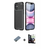 MARSİLYAN™- iPhone 12 Mini Kılıf Eksen Form Prime - Şeffaf Temperli Cam Ekran Koruyucu + Shine Kamera Lens Koruma Cam - GD