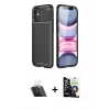 MARSİLYAN™- iPhone 12 Mini Kılıf Eksen Form Prime - Şeffaf Temperli Cam Ekran Koruyucu + Kamera Lens Koruma Cam - SF