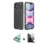 MARSİLYAN™- iPhone 12 Mini Kılıf Eksen Form Prime - Şeffaf Temperli Cam Ekran Koruyucu + Raze Metal Kamera Lens - MI