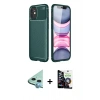 MARSİLYAN™- iPhone 12 Mini Kılıf Eksen Form Prime - Şeffaf Temperli Cam Ekran Koruyucu + Raze Metal Kamera Lens - MI