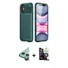 MARSİLYAN™- iPhone 12 Mini Kılıf Eksen Form Prime - Şeffaf Temperli Cam Ekran Koruyucu + Raze Metal Kamera Lens - YL