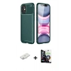 MARSİLYAN™- iPhone 12 Mini Kılıf Eksen Form Prime - Şeffaf Temperli Cam Ekran Koruyucu + Renkli Kamera Lens Koruma Cam - SI