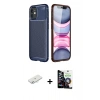 MARSİLYAN™- iPhone 12 Mini Kılıf Eksen Form Prime - Şeffaf Temperli Cam Ekran Koruyucu + Renkli Kamera Lens Koruma Cam - SI