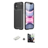 MARSİLYAN™- iPhone 12 Mini Kılıf Eksen Form Prime - Şeffaf Temperli Cam Ekran Koruyucu + Renkli Kamera Lens Koruma Cam - SI