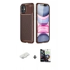 MARSİLYAN™- iPhone 12 Mini Kılıf Eksen Form Prime - Şeffaf Temperli Cam Ekran Koruyucu + Renkli Kamera Lens Koruma Cam - SI