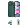 MARSİLYAN™- iPhone 12 Mini Kılıf Eksen Form Prime - Siyah Polymer Nano Ekran Koruyucu + Raze Metal Kamera Lens - MI