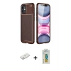 MARSİLYAN™- iPhone 12 Mini Kılıf Eksen Form Prime - Siyah Polymer Nano Ekran Koruyucu + Renkli Kamera Lens Koruma Cam - PE