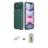 MARSİLYAN™- iPhone 12 Mini Kılıf Eksen Form Prime - Siyah Polymer Nano Ekran Koruyucu + Renkli Kamera Lens Koruma Cam - TU