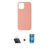 MARSİLYAN™- iPhone 12 Mini Kılıf Kozmos Yansıma Özel Seri - Şeffaf Royal Nano Ekran Koruyucu + Kamera Lens Koruma Cam - SF