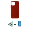 MARSİLYAN™- iPhone 12 Mini Kılıf Kozmos Yansıma Özel Seri - Şeffaf Royal Nano Ekran Koruyucu + Mavi Raze Metal Kamera Lens