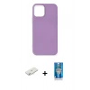 MARSİLYAN™- iPhone 12 Mini Kılıf Kozmos Yansıma Özel Seri - Şeffaf Royal Nano Ekran Koruyucu + Renkli Kamera Lens Koruma Cam - SI
