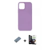 MARSİLYAN™- iPhone 12 Mini Kılıf Kozmos Yansıma Özel Seri - Şeffaf Temperli Cam Ekran Koruyucu + Gümüş Shine Kamera Lens Koruma Cam