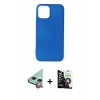 MARSİLYAN™- iPhone 12 Mini Kılıf Kozmos Yansıma Özel Seri - Şeffaf Temperli Cam Ekran Koruyucu + Raze Metal Kamera Lens - KI
