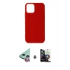 MARSİLYAN™- iPhone 12 Mini Kılıf Kozmos Yansıma Özel Seri - Şeffaf Temperli Cam Ekran Koruyucu + Raze Metal Kamera Lens - KI