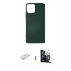 MARSİLYAN™- iPhone 12 Mini Kılıf Kozmos Yansıma Özel Seri - Şeffaf Temperli Cam Ekran Koruyucu + Renkli Kamera Lens Koruma Cam - SI