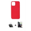MARSİLYAN™- iPhone 12 Mini Kılıf Kozmos Yansıma Özel Seri - Şeffaf Temperli Cam Ekran Koruyucu + Kamera Lens Koruma Cam - SF