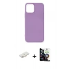 MARSİLYAN™- iPhone 12 Mini Kılıf Kozmos Yansıma Özel Seri - Şeffaf Temperli Cam Ekran Koruyucu + Renkli Kamera Lens Koruma Cam - YL