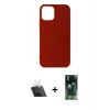 MARSİLYAN™- iPhone 12 Mini Kılıf Kozmos Yansıma Özel Seri - Siyah 360 Mat Full Body Arka Koruyucu + Kamera Lens Koruma Cam - SF