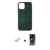 MARSİLYAN™- iPhone 12 Mini Kılıf Kozmos Yansıma Özel Seri - Siyah 360 Mat Full Body Arka Koruyucu + Renkli Kamera Lens Koruma Cam - SI