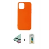MARSİLYAN™- iPhone 12 Mini Kılıf Kozmos Yansıma Özel Seri - Siyah Polymer Nano Ekran Koruyucu + Raze Metal Kamera Lens - KI
