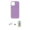 MARSİLYAN™- iPhone 12 Mini Kılıf Kozmos Yansıma Özel Seri - Siyah Polymer Nano Ekran Koruyucu + Renkli Kamera Lens Koruma Cam - YL