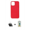 MARSİLYAN™- iPhone 12 Mini Kılıf Kozmos Yansıma Özel Seri - Siyah Polymer Nano Ekran Koruyucu + Kamera Lens Koruma Cam - SF