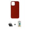 MARSİLYAN™- iPhone 12 Mini Kılıf Kozmos Yansıma Özel Seri - Siyah Polymer Nano Ekran Koruyucu + Kamera Lens Koruma Cam - SF