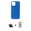 MARSİLYAN™- iPhone 12 Mini Kılıf Kozmos Yansıma Özel Seri - Siyah Polymer Nano Ekran Koruyucu + Kamera Lens Koruma Cam - SF
