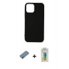 MARSİLYAN™- iPhone 12 Mini Kılıf Kozmos Yansıma Özel Seri - Siyah Polymer Nano Ekran Koruyucu + Shine Kamera Lens Koruma Cam - GI