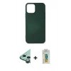 MARSİLYAN™- iPhone 12 Mini Kılıf Kozmos Yansıma Özel Seri - Siyah Polymer Nano Ekran Koruyucu + Raze Metal Kamera Lens - YL