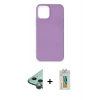 MARSİLYAN™- iPhone 12 Mini Kılıf Kozmos Yansıma Özel Seri - Siyah Polymer Nano Ekran Koruyucu + Raze Metal Kamera Lens - YL