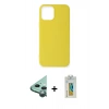 MARSİLYAN™- iPhone 12 Mini Kılıf Kozmos Yansıma Özel Seri - Siyah Polymer Nano Ekran Koruyucu + Raze Metal Kamera Lens - YL