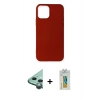 MARSİLYAN™- iPhone 12 Mini Kılıf Kozmos Yansıma Özel Seri - Siyah Polymer Nano Ekran Koruyucu + Raze Metal Kamera Lens - YL